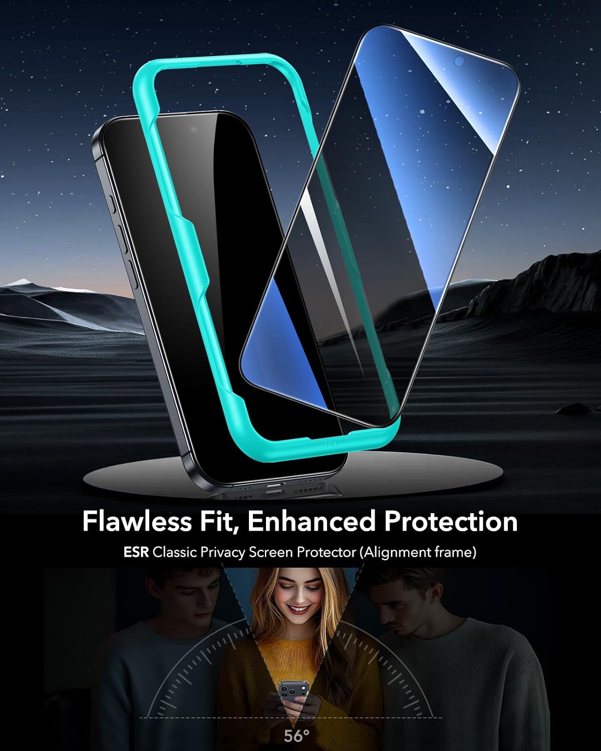 ESR Privacy Screen Protector for iPhone 17 Pro - Tempered Glass Shield DEMO