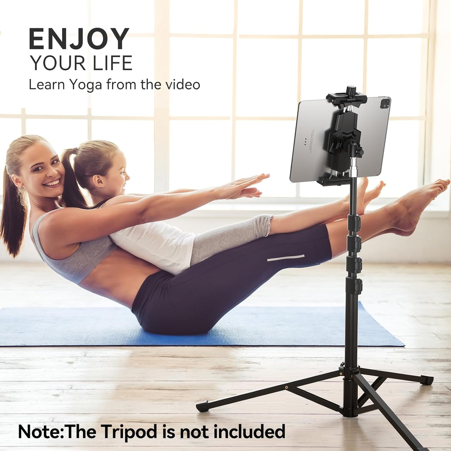 KDD Black Tripod Mount Adapter with Ball Head for Tablet Holder DEMO