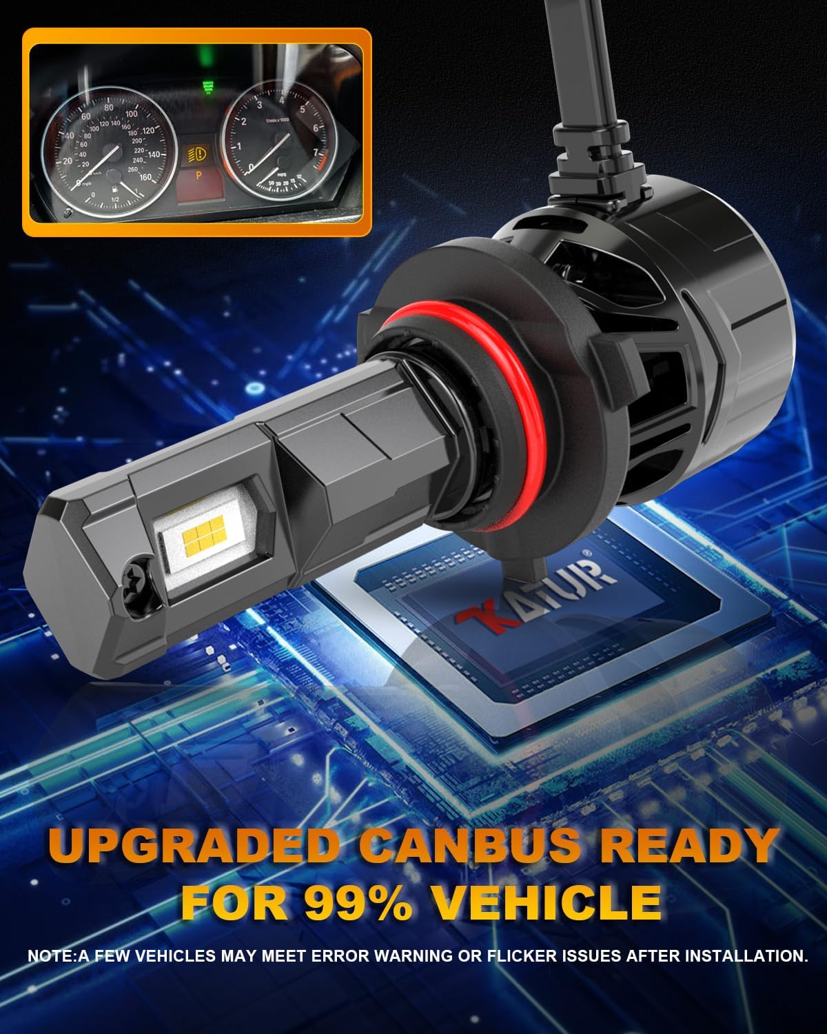 KATUR 40,000LM Headlights Bright LED Headlight Bulbs, 6000K Xenon DEMO