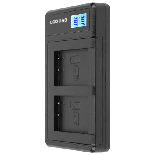 Dual LCD Digital Camera Battery Charger Portable Black for DSLR Cameras DEMO