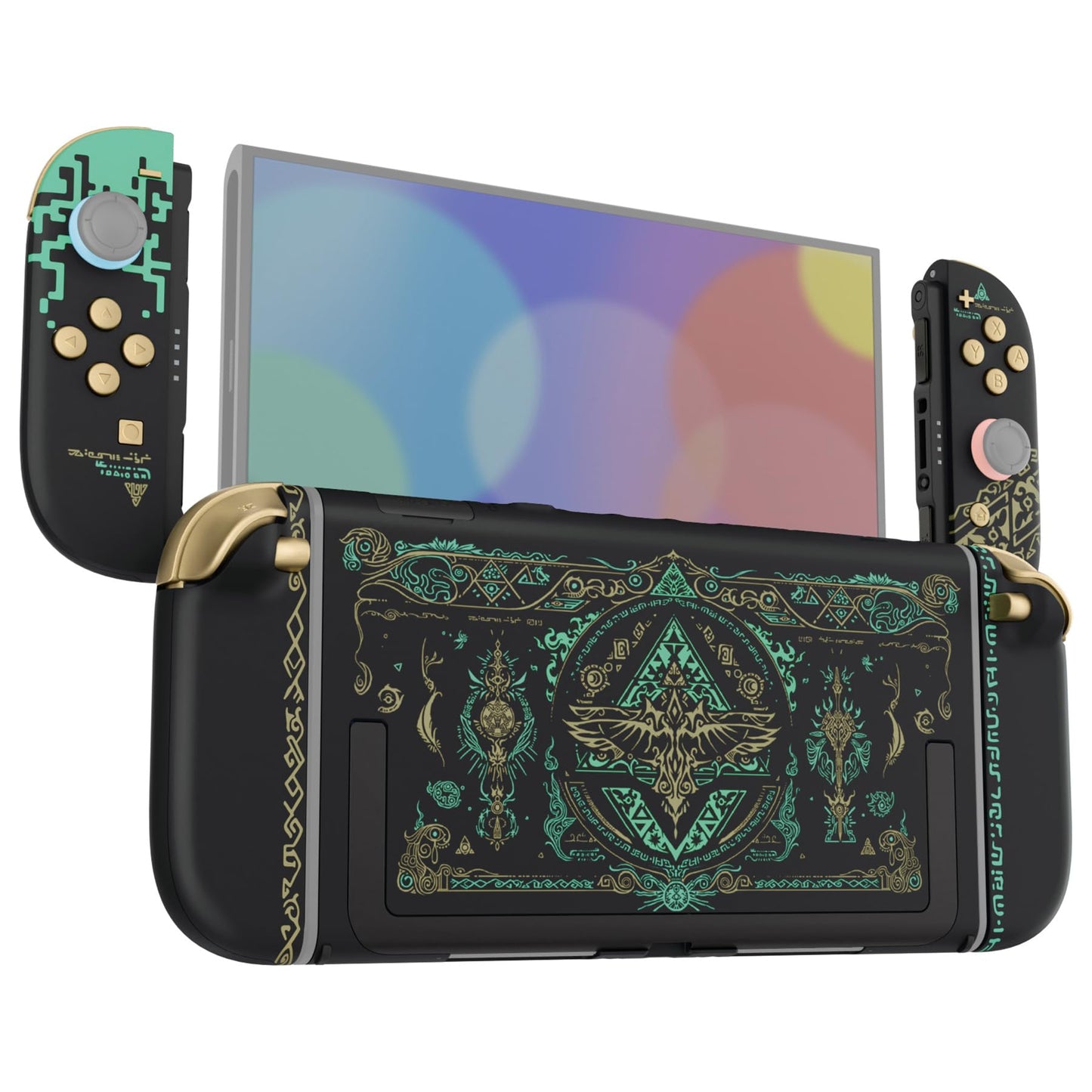 eXtremeRate Glow Gaming Accessories in Dark Black Totem Replacement DEMO