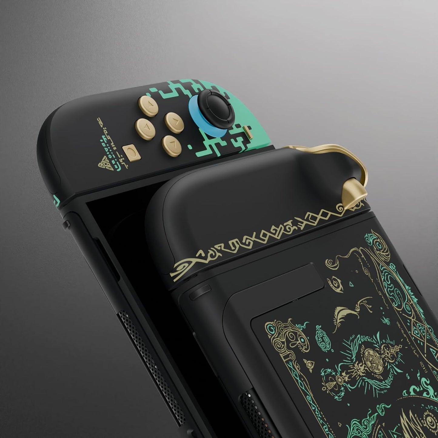 eXtremeRate Glow Gaming Accessories in Dark Black Totem Replacement DEMO