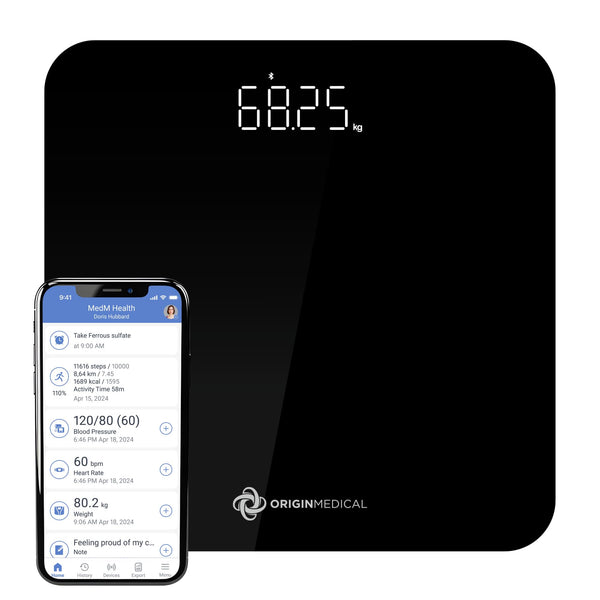 Origin Medical Premium Black Digital Bathroom Body Weight Scale for Home DEMO