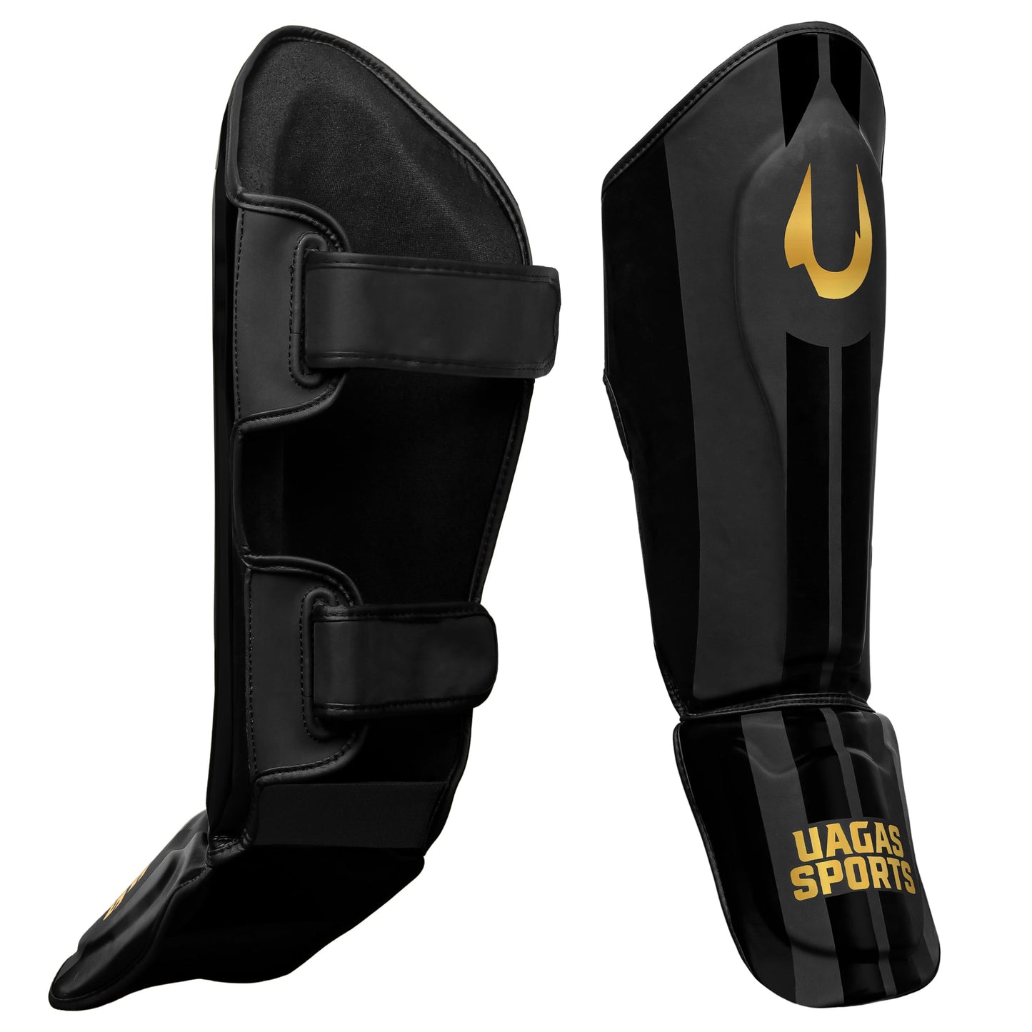 UAGAS SPORTS Protective Gear Shin Guards for Men & Women, Black, L-XL Size DEMO