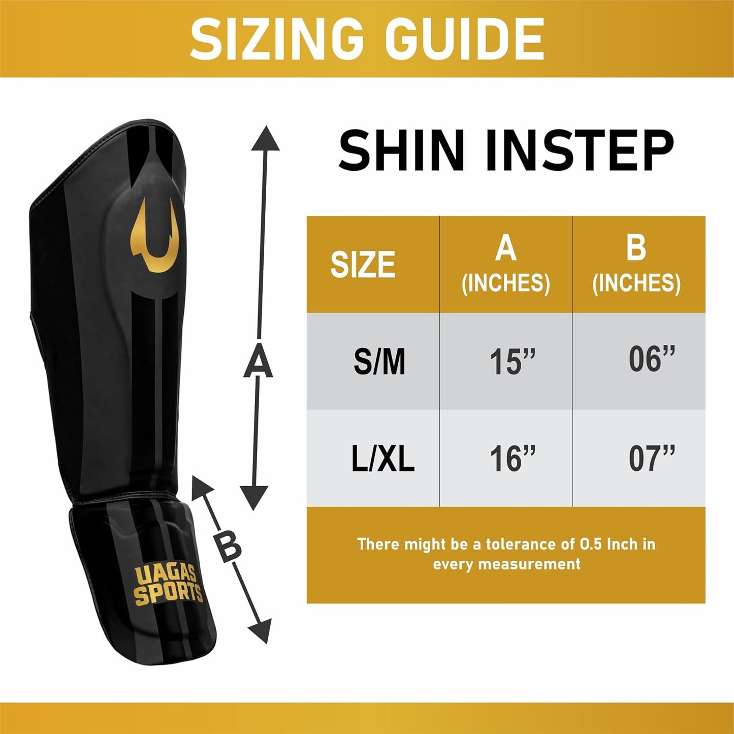 UAGAS SPORTS Protective Gear Shin Guards for Men & Women, Black, L-XL Size DEMO
