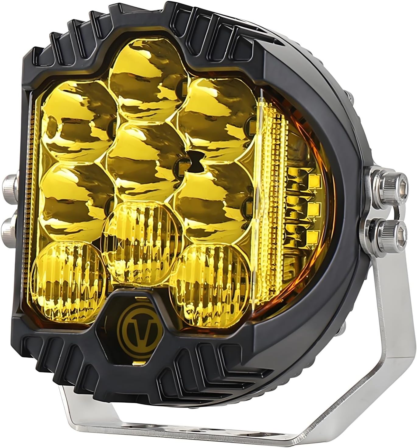 50W LED Driving Light Bar Side Shooter Off Road Work Lights 5" Yellow Size NEW