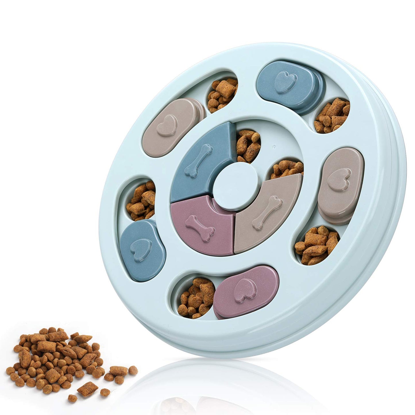 Engaging Blue Pet Bowls Interactive Dog Puzzle Toy for IQ Training & Mental NEW
