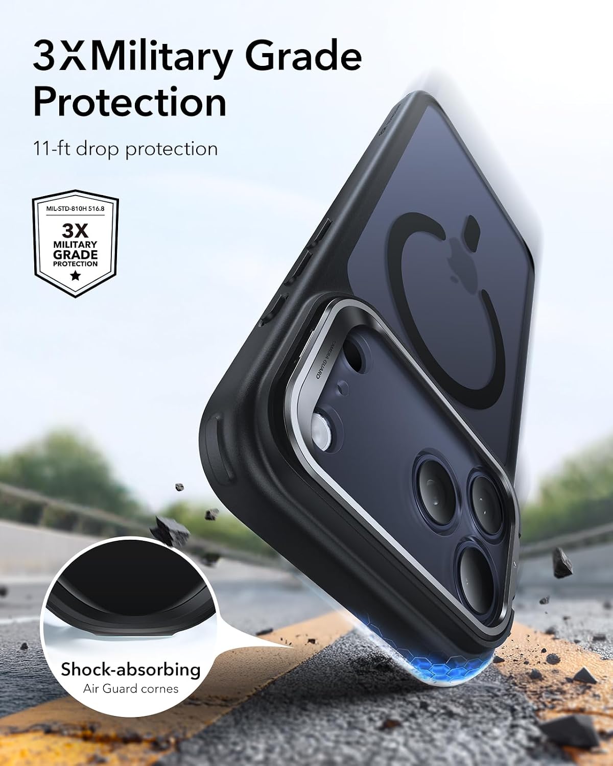 ESR Frosted Black Phone Case for Apple iPhone 17 Pro Max 6.9" Smartphone NEW
