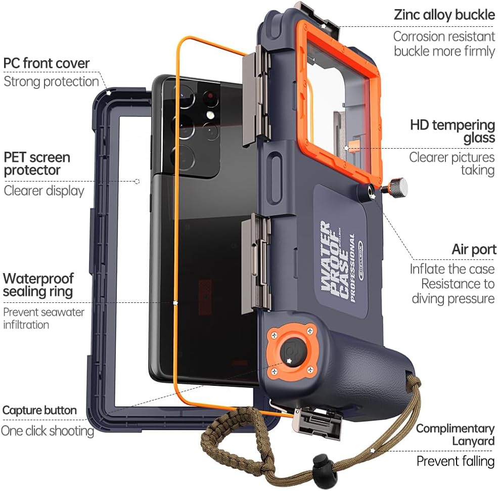 SHELLBOX Waterproof Pouches Diving Phone Case for iPhone Samsung Galaxy NEW