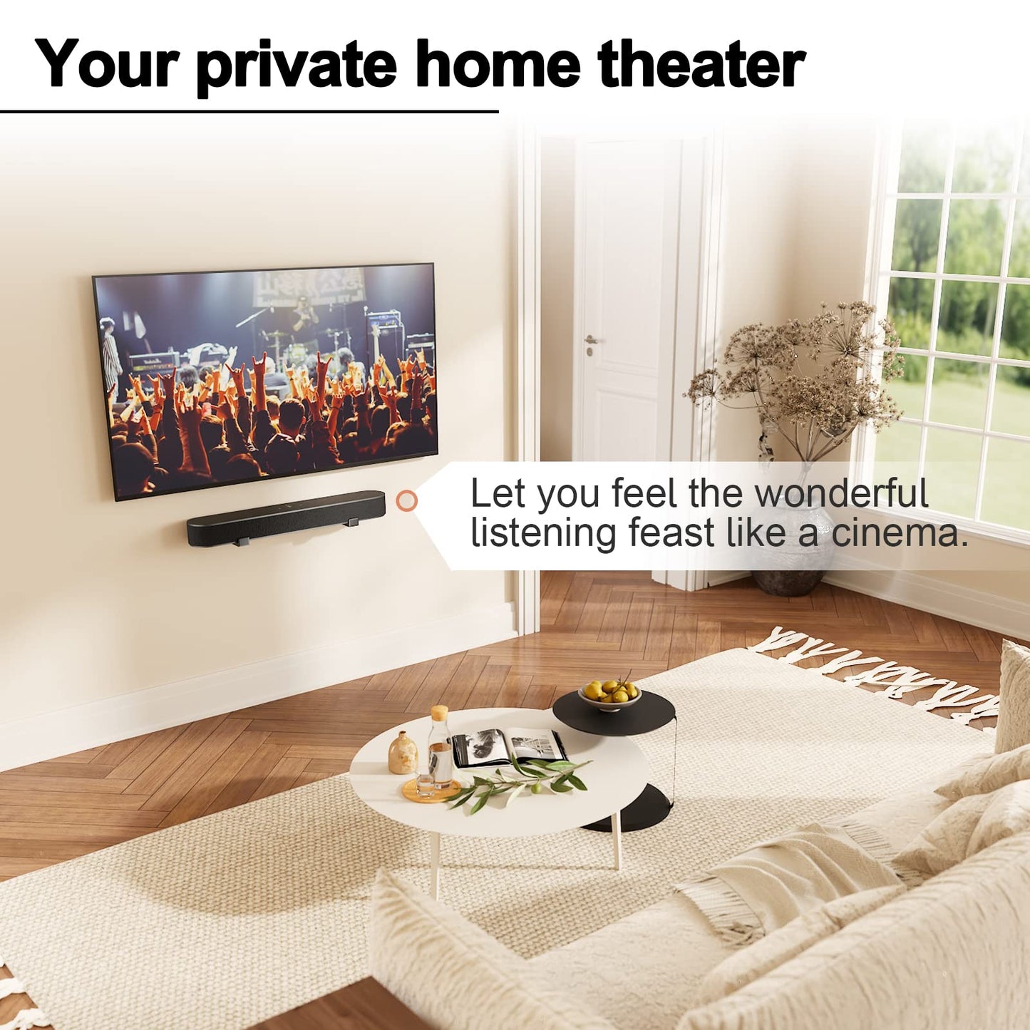 Universal Soundbar Wall Mount Dual Brackets for Most Mounts in Black NEW