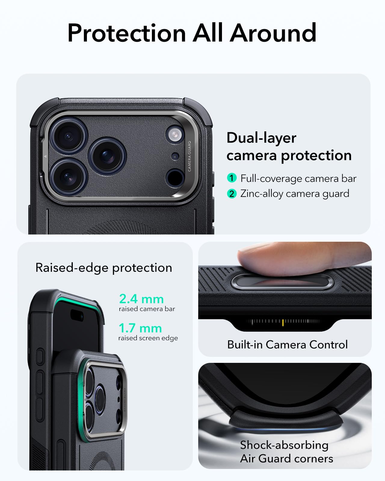 ESR Rugged MagSafe Protective Phone Case for iPhone 17 Pro Max 6.9" Black DEMO