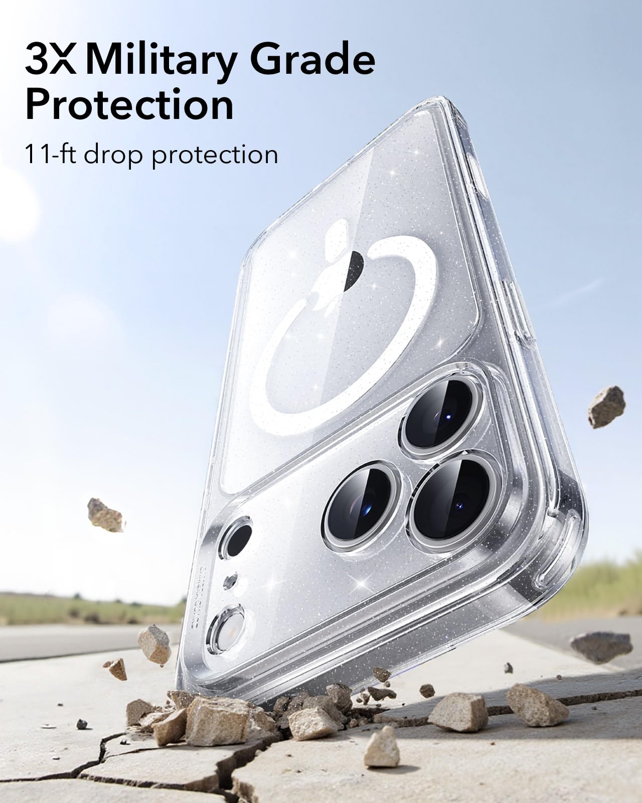 ESR Clear Shimmer Protective Phone Case for iPhone 17 Pro Max - 6.9" DEMO