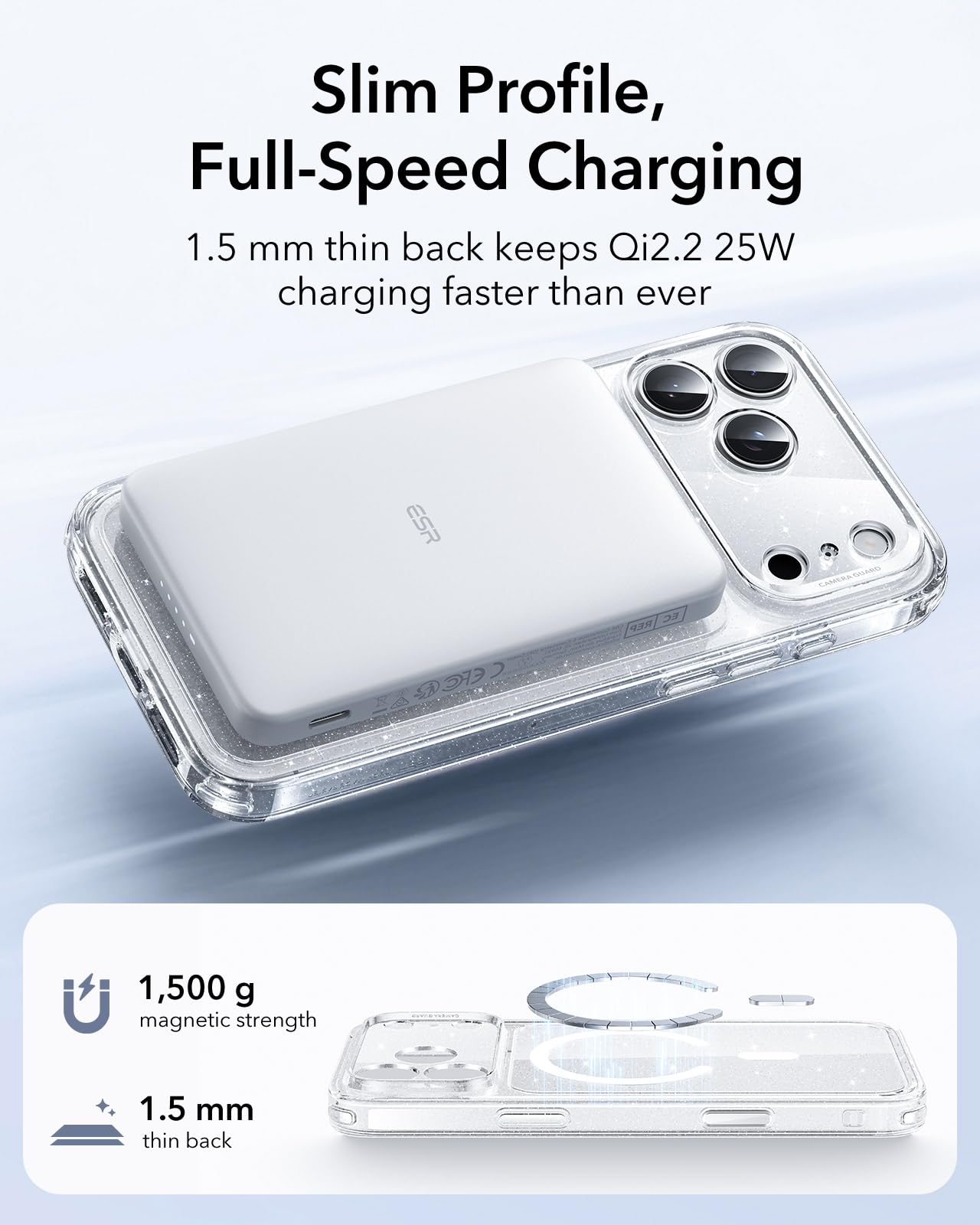 ESR Clear Shimmer Protective Phone Case for iPhone 17 Pro Max - 6.9" DEMO
