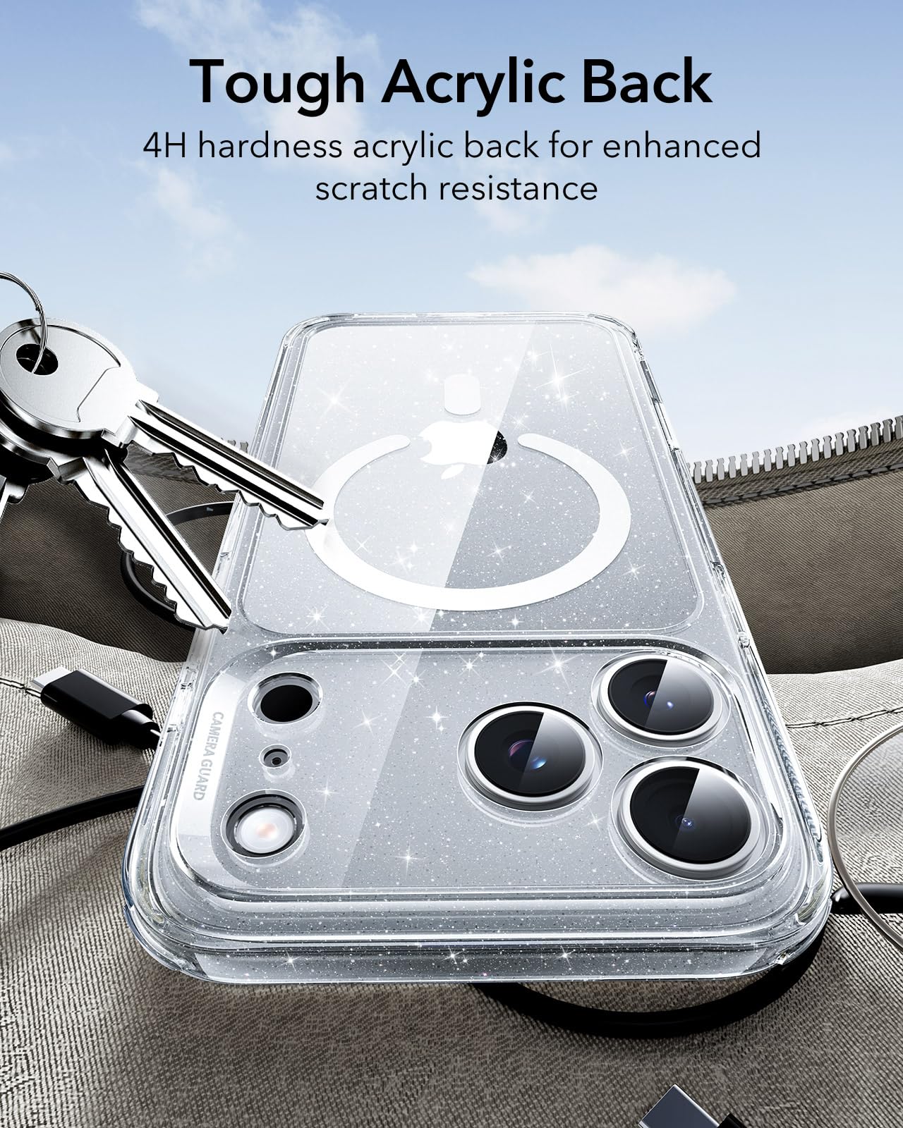 ESR Clear Shimmer Protective Phone Case for iPhone 17 Pro Max - 6.9" DEMO