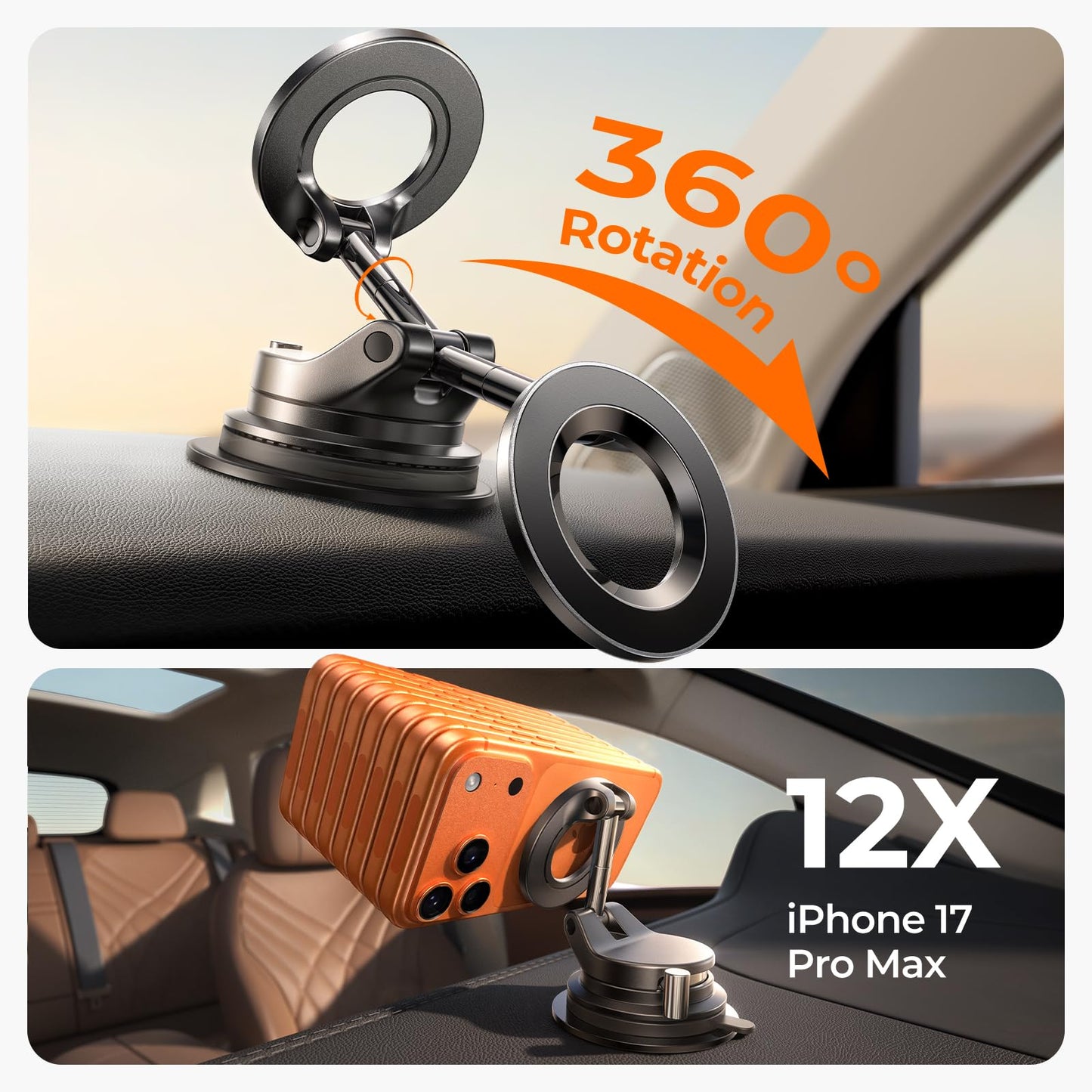 LISEN Magnetic Dash-Mounted Holders Car Mount Dash Holder Strongest Black NEW