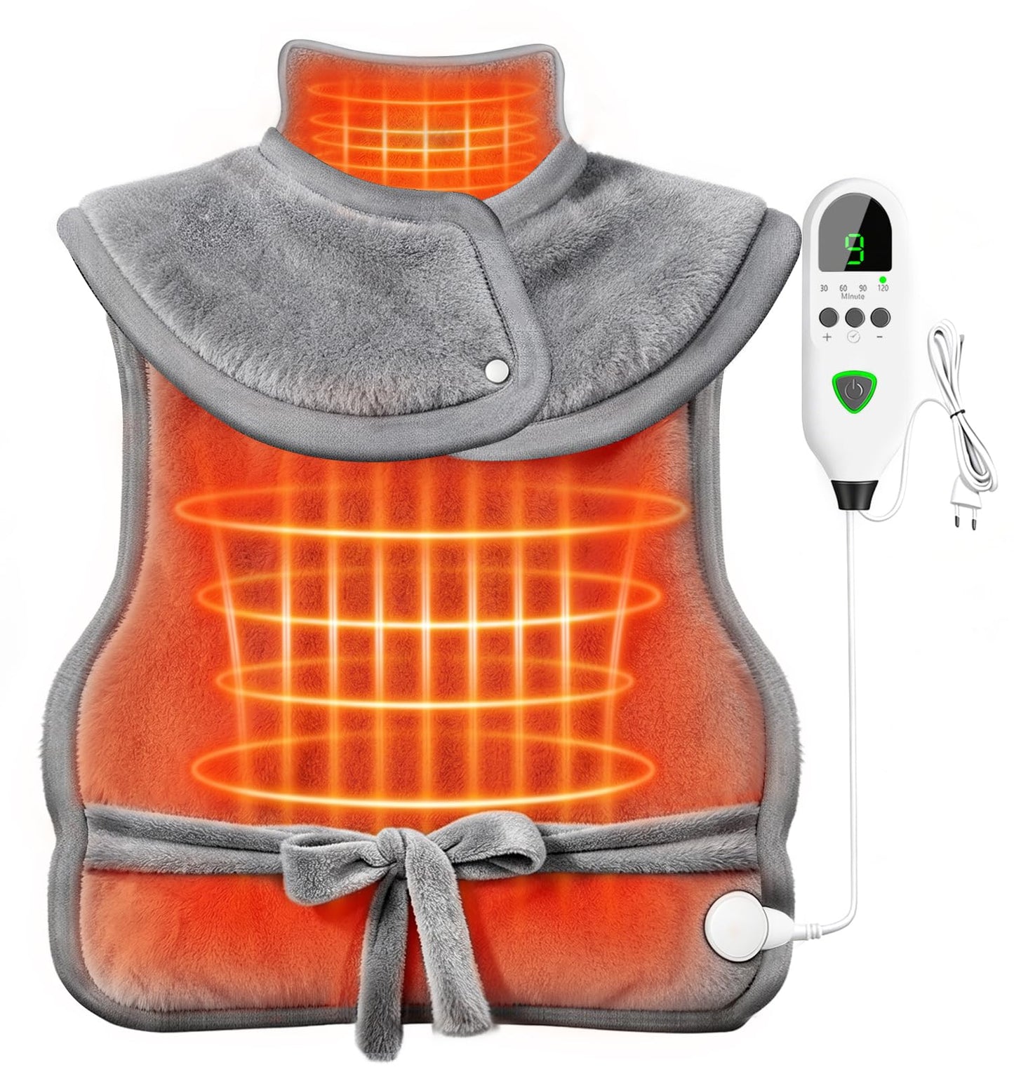 Cozy Gray Electric Heating Pad for Neck, Shoulders & Back Pain Relief DEMO