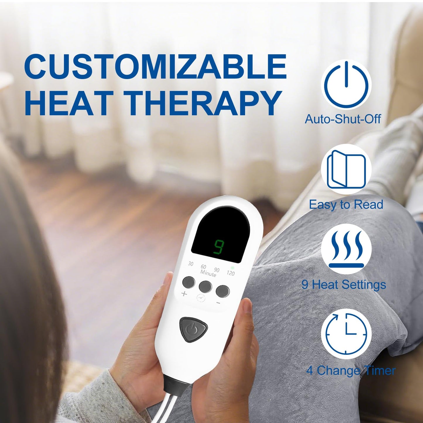 Cozy Gray Electric Heating Pad for Neck, Shoulders & Back Pain Relief DEMO