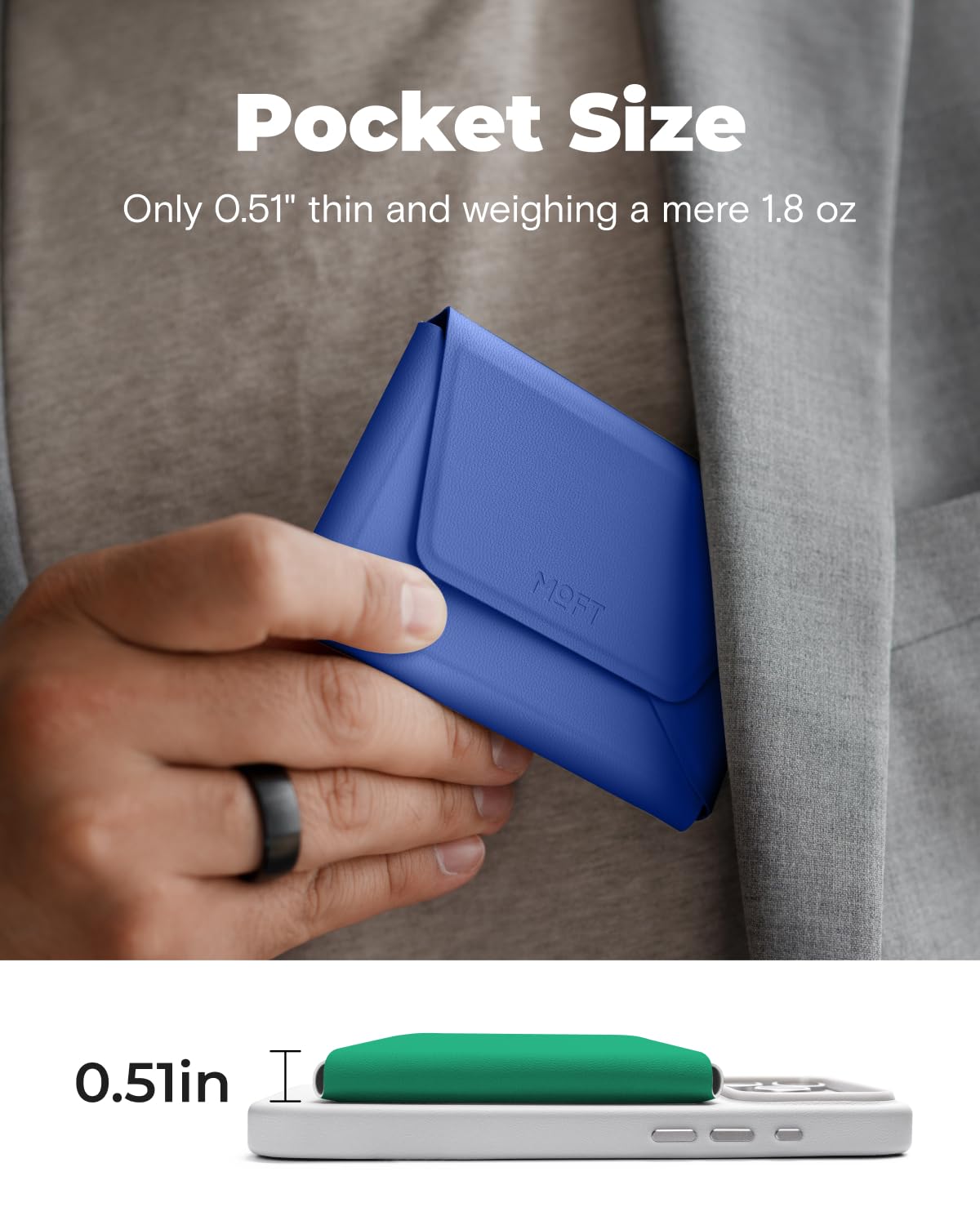MOFT Slim Magnetic Adhesive Card Holder Wallet for Devices in Misty Cove DEMO