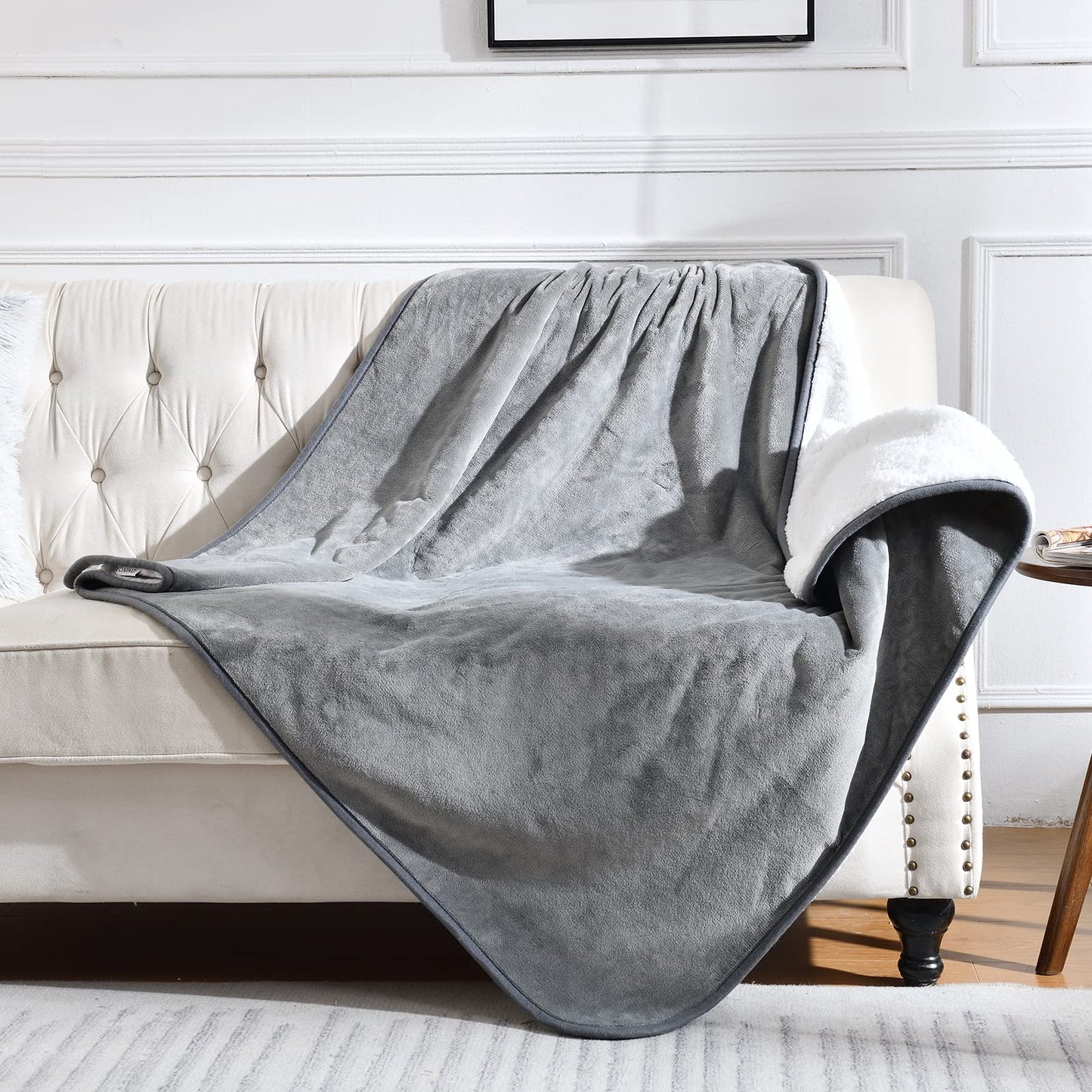 Soft Grey Bed Blankets Plush Waterproof Bed Blanket Cozy Throw, 60x80 inches NEW