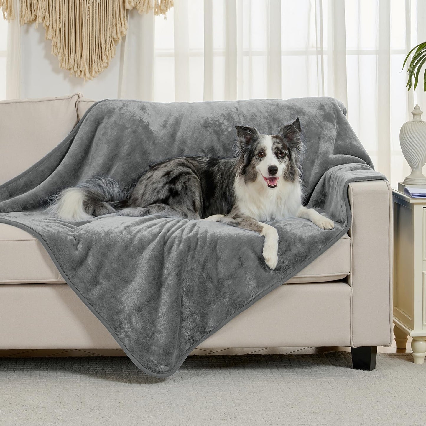 Soft Grey Bed Blankets Plush Waterproof Bed Blanket Cozy Throw, 60x80 inches NEW