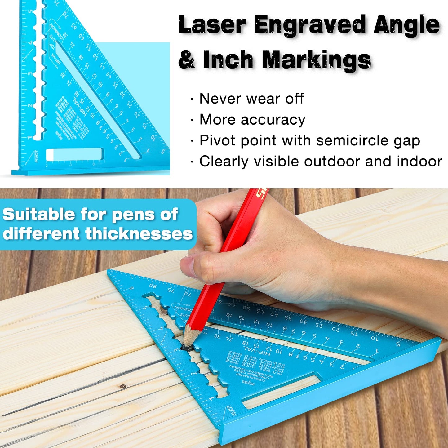 Shall 7 Inch Aluminum Alloy Carpenter Square Frame Ruler Tool Set Blue DEMO