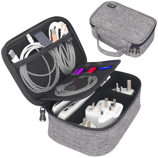 sisma Gray 1680D Fabric Travel Cable Organizer Bag for Carry-On Luggage NEW