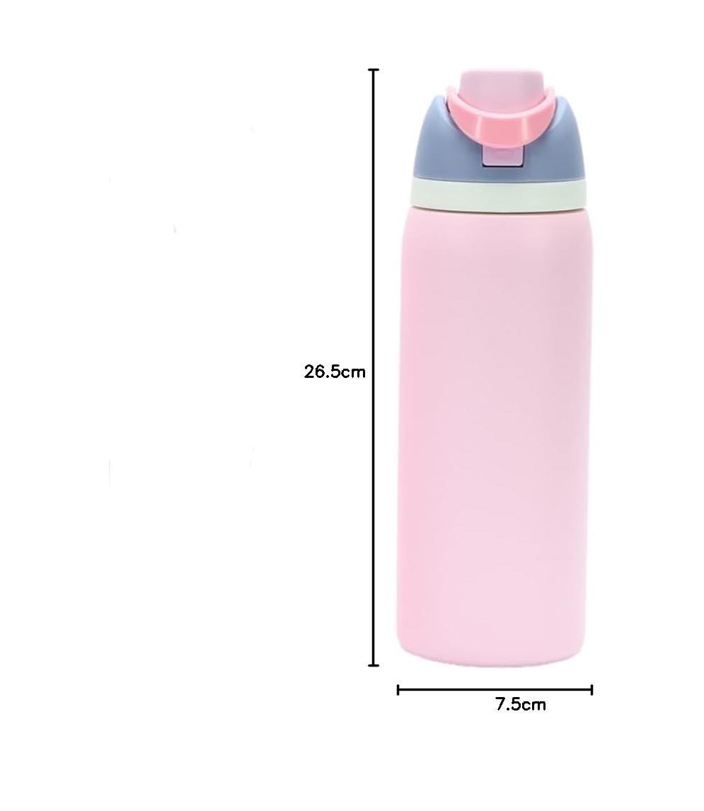Insulated Stainless Steel Sports Water Bottle with Straw Cherry Blossom NEW