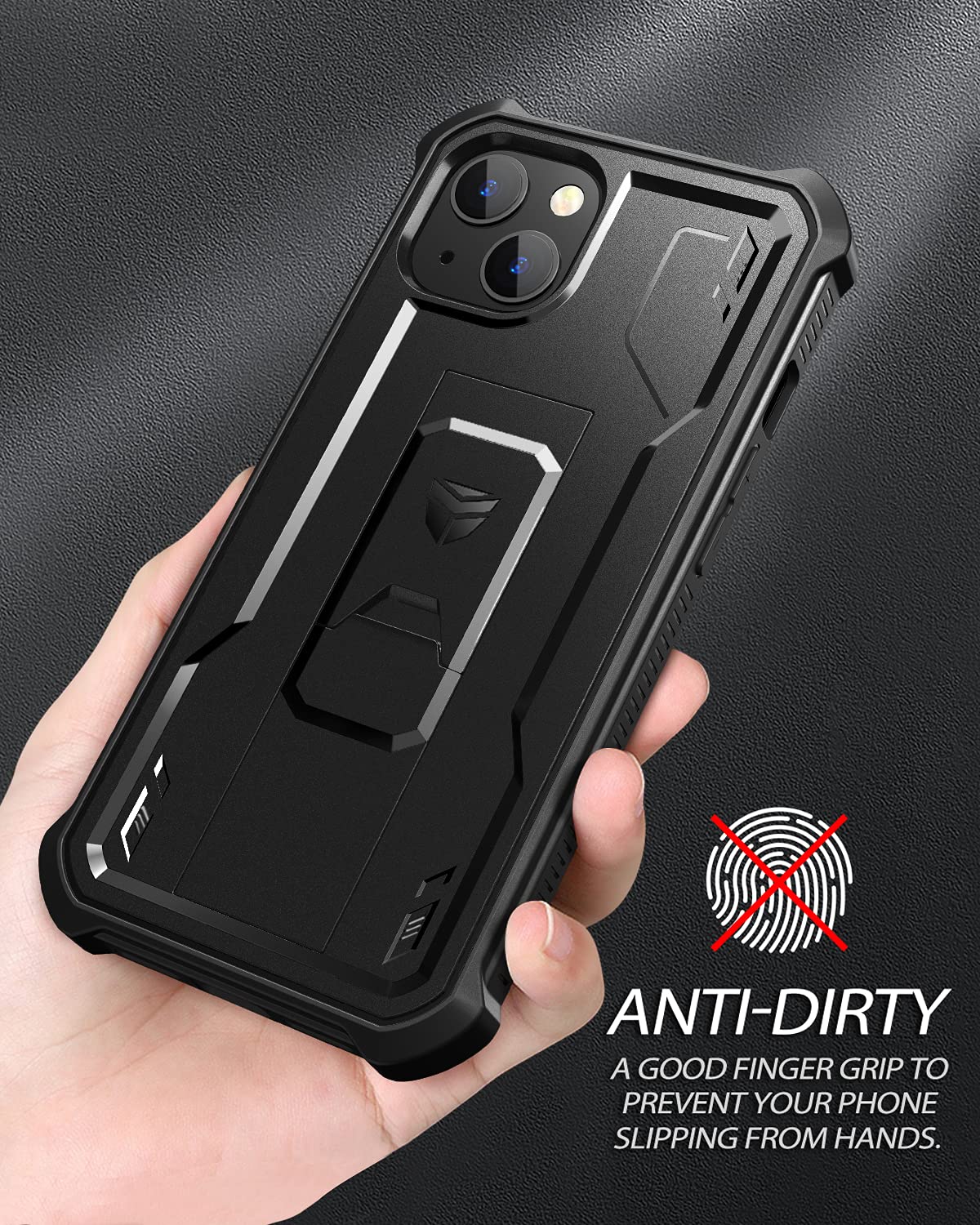 Dexnor Black iPhone 13/14 Case with Built-in Screen Protector - Protective DEMO