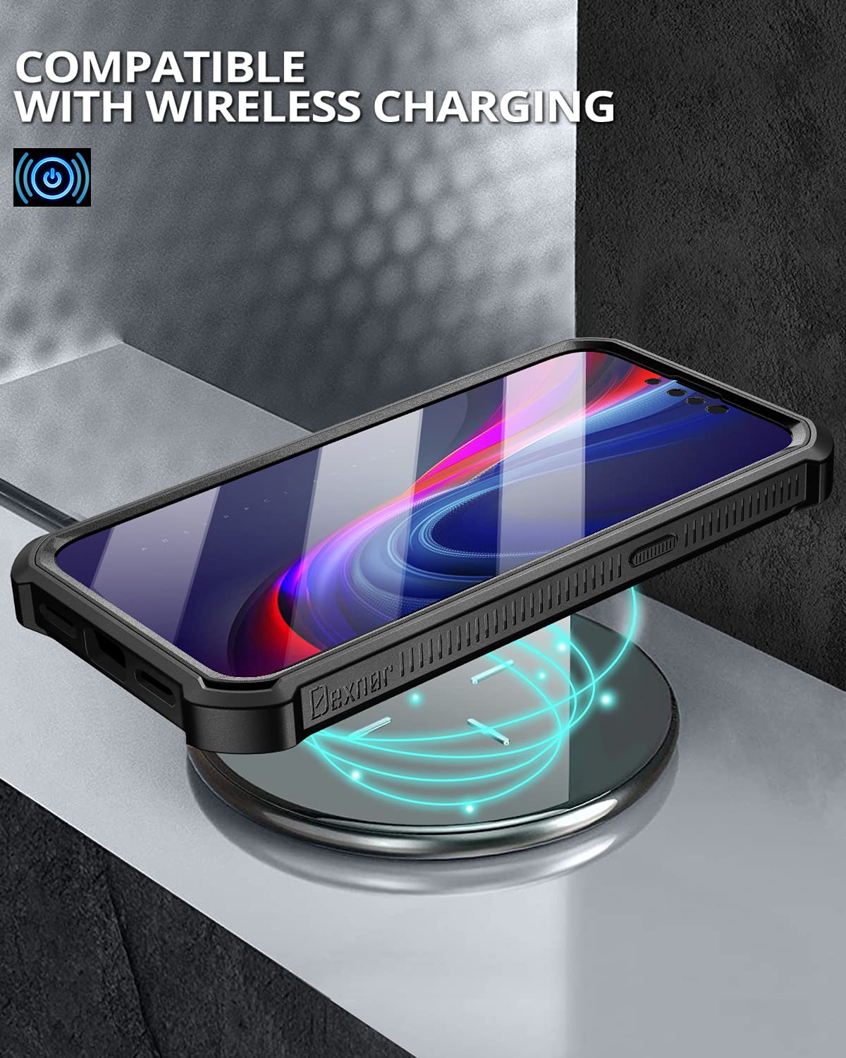 Dexnor Black iPhone 13/14 Case with Built-in Screen Protector - Protective DEMO