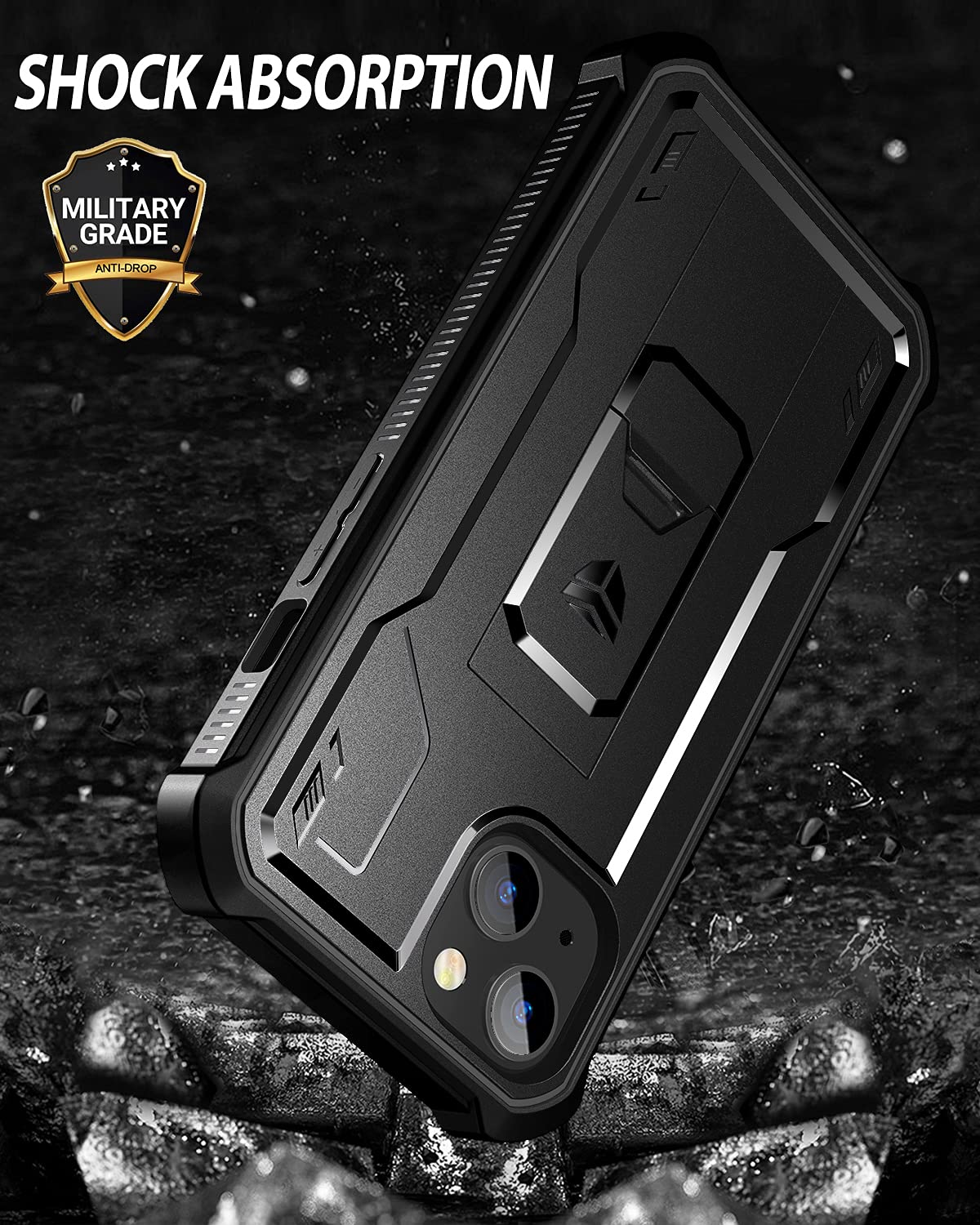Dexnor Black iPhone 13/14 Case with Built-in Screen Protector - Protective DEMO