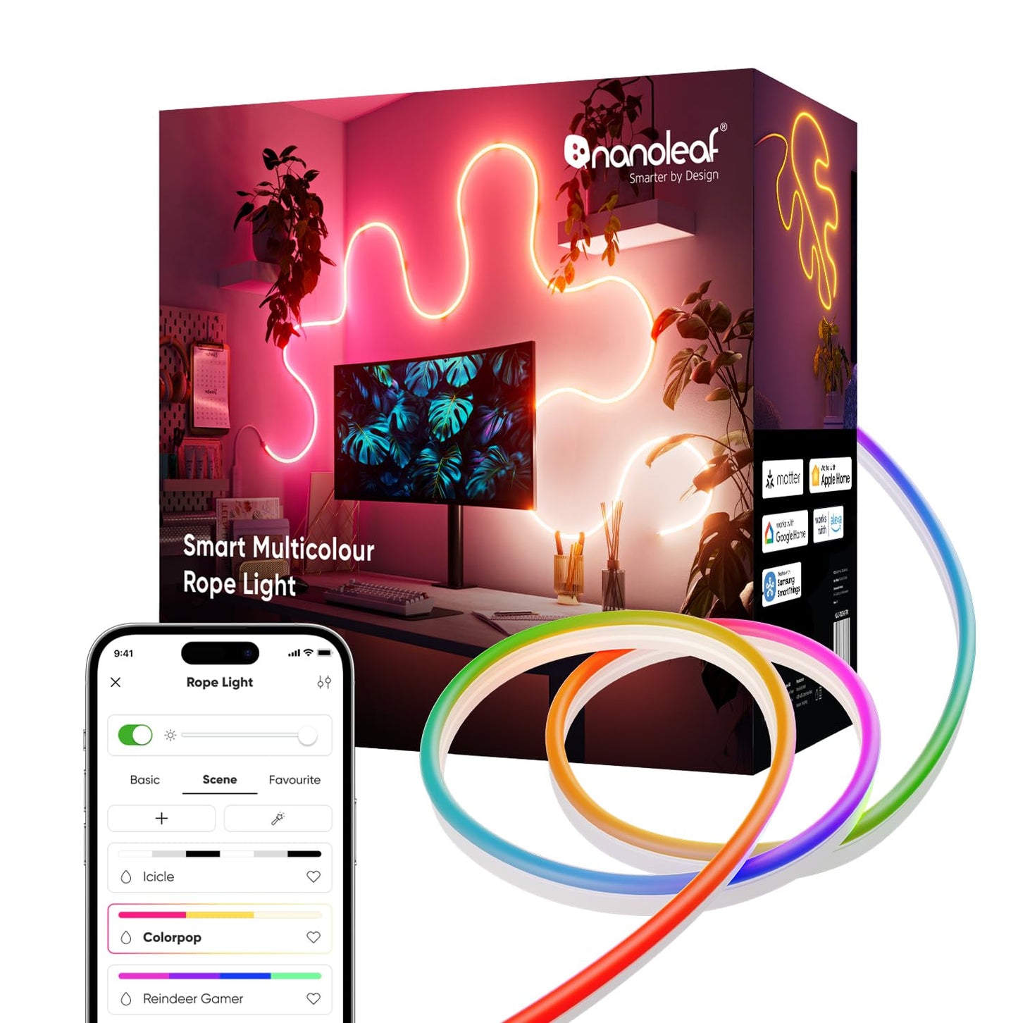 Nanoleaf Smart LED Strips 16.4ft Flexible Lighting for Home Decor Size 5m DEMO
