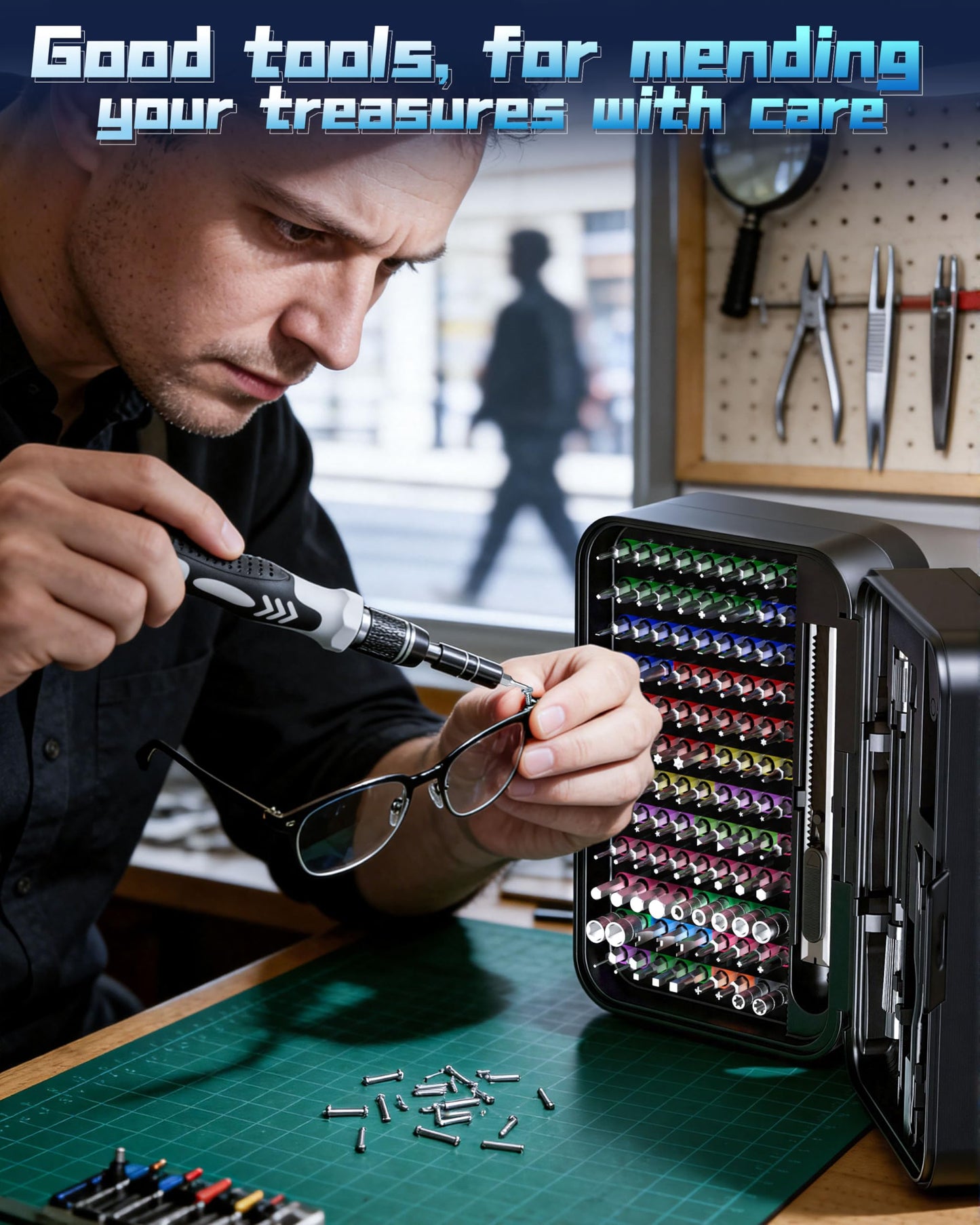 132-Piece Magnetic Precision Screwdriver Set Repair Tool Kit in Black for DEMO