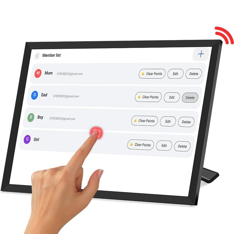 FotoCube Interactive Digital Wall Planner Chore Chart 10.1" Black & White DEMO