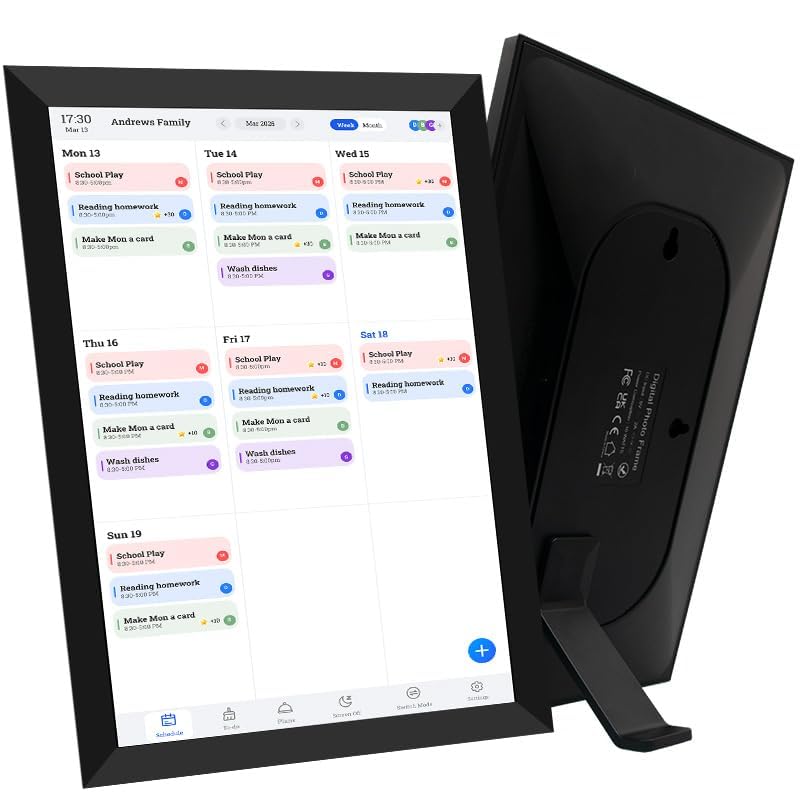 FotoCube Interactive Digital Wall Planner Chore Chart 10.1" Black & White DEMO