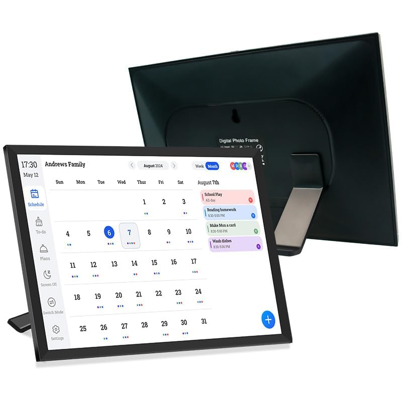 FotoCube Interactive Digital Wall Planner Chore Chart 10.1" Black & White DEMO