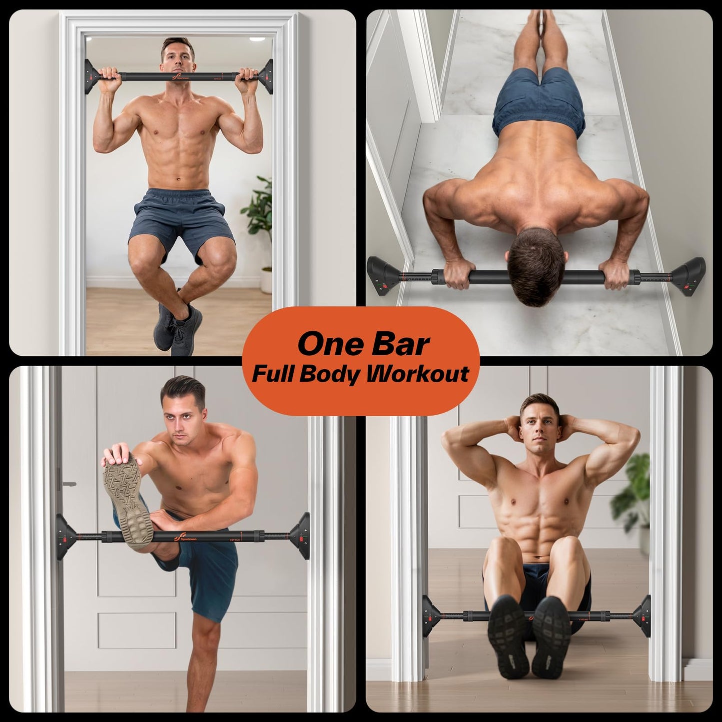 Sportneer Adjustable Pull-Up Bar for Strength Training Chin-Up Exercise DEMO