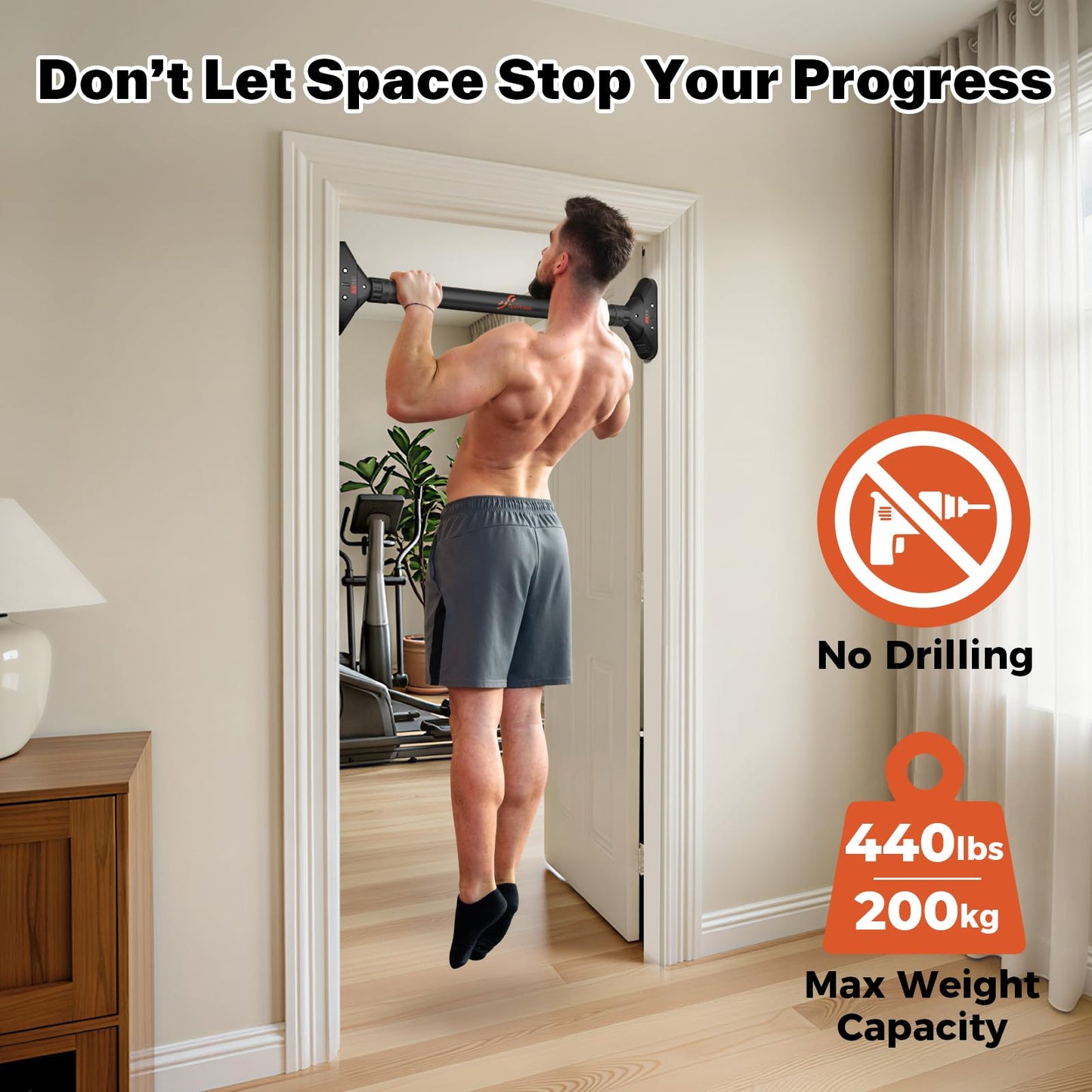 Sportneer Adjustable Pull-Up Bar for Strength Training Chin-Up Exercise DEMO