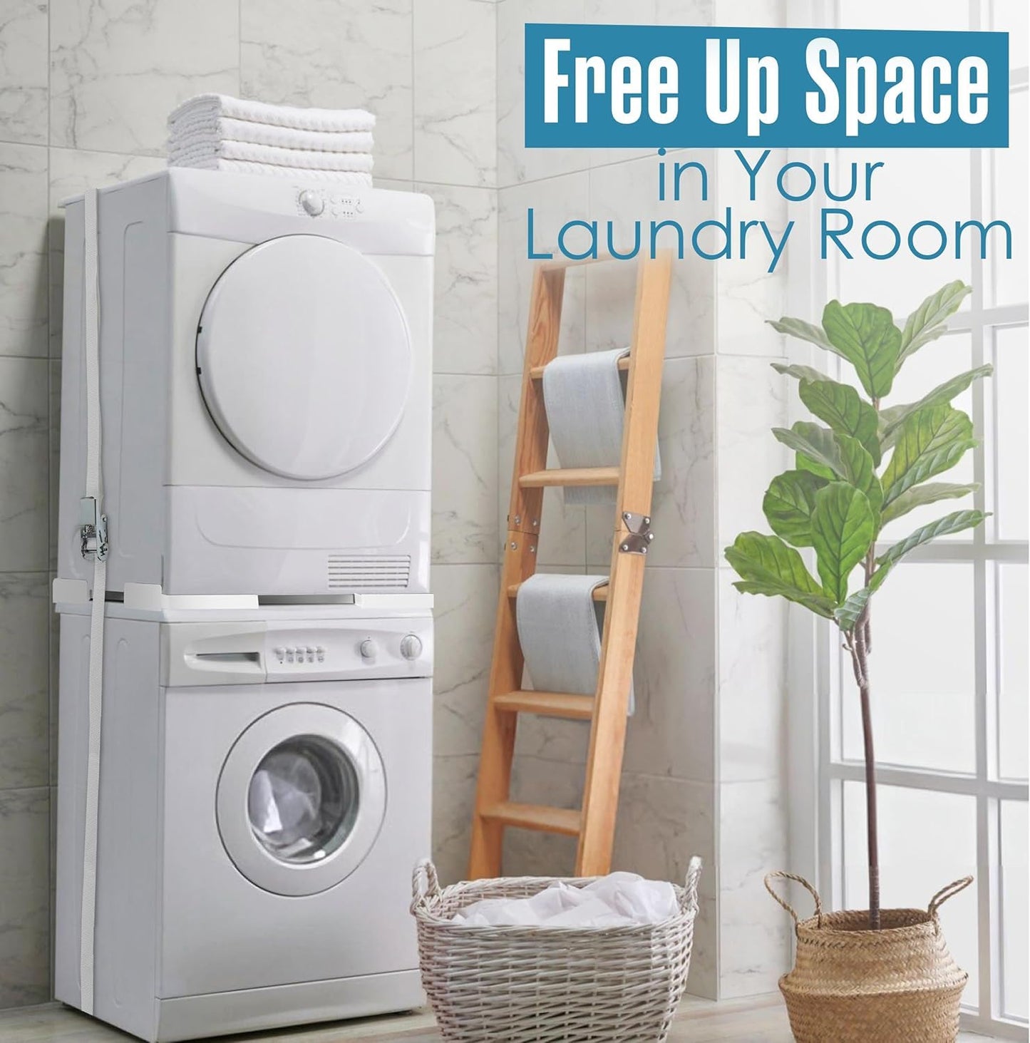 Universal Stacking Kit for Washer and Dryer - White Appliance Accessory NEW