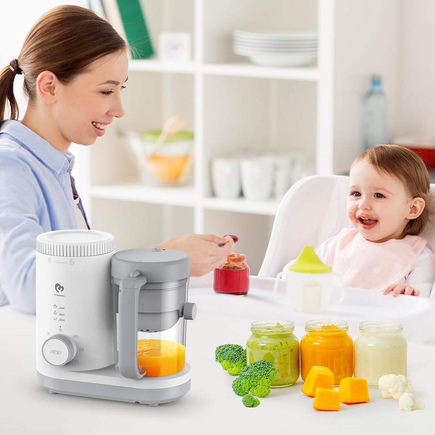 Bellababy White Baby Food Maker Blender Steamer Puree Processor for Infants DEMO