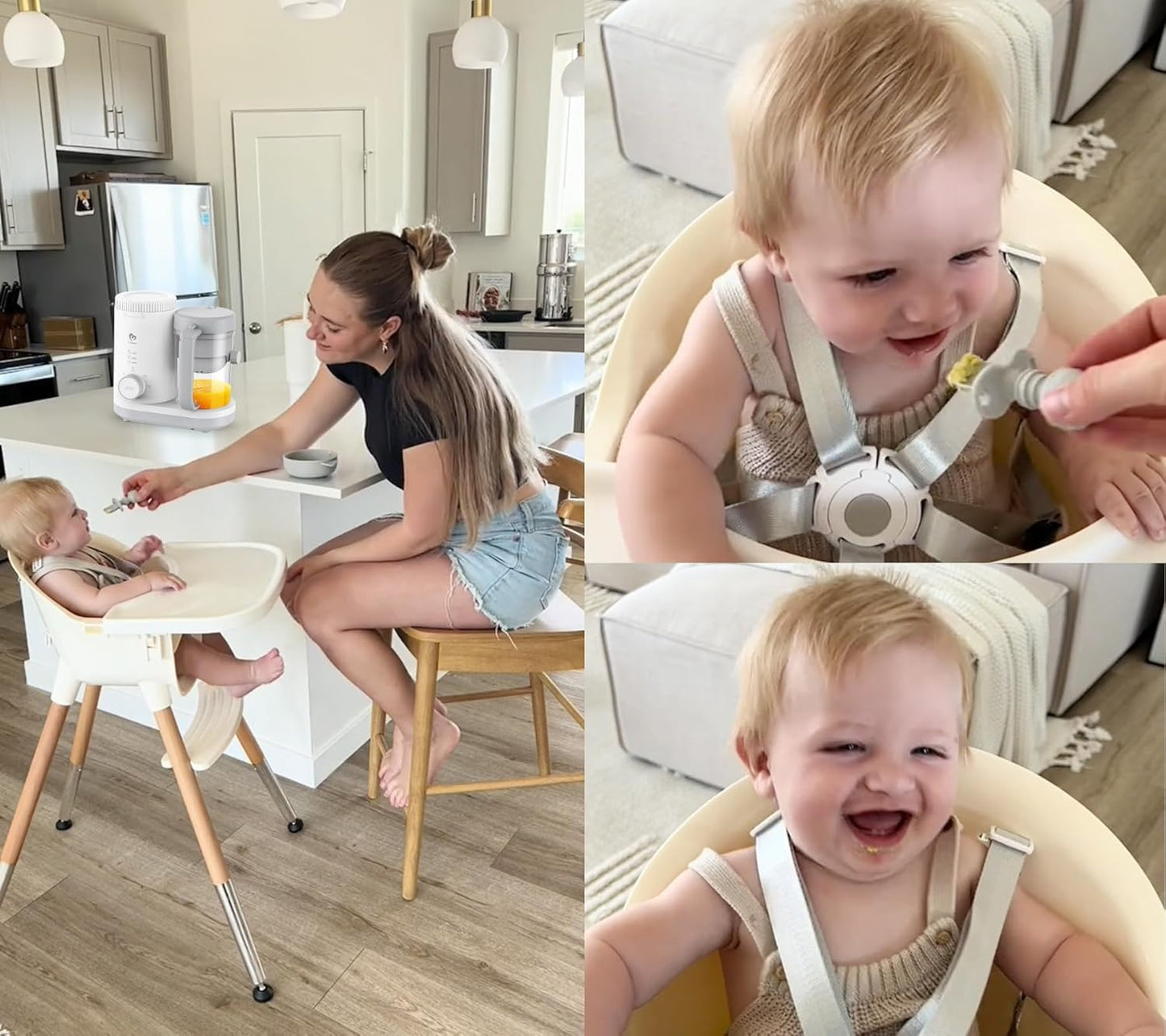 Bellababy White Baby Food Maker Blender Steamer Puree Processor for Infants DEMO