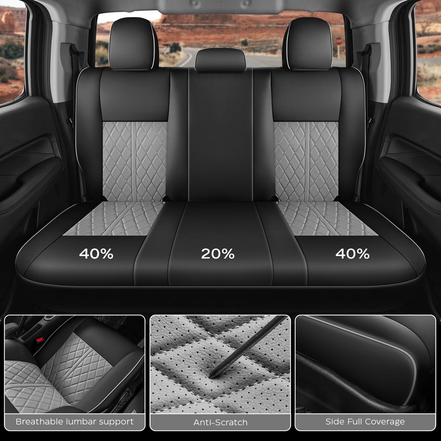High-Quality Custom Fit Black and Gray Seat Covers for Toyota Hilux DEMO