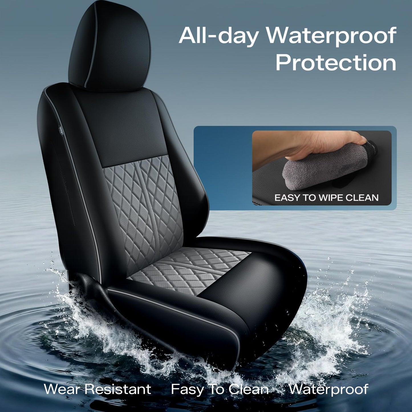High-Quality Custom Fit Black and Gray Seat Covers for Toyota Hilux DEMO