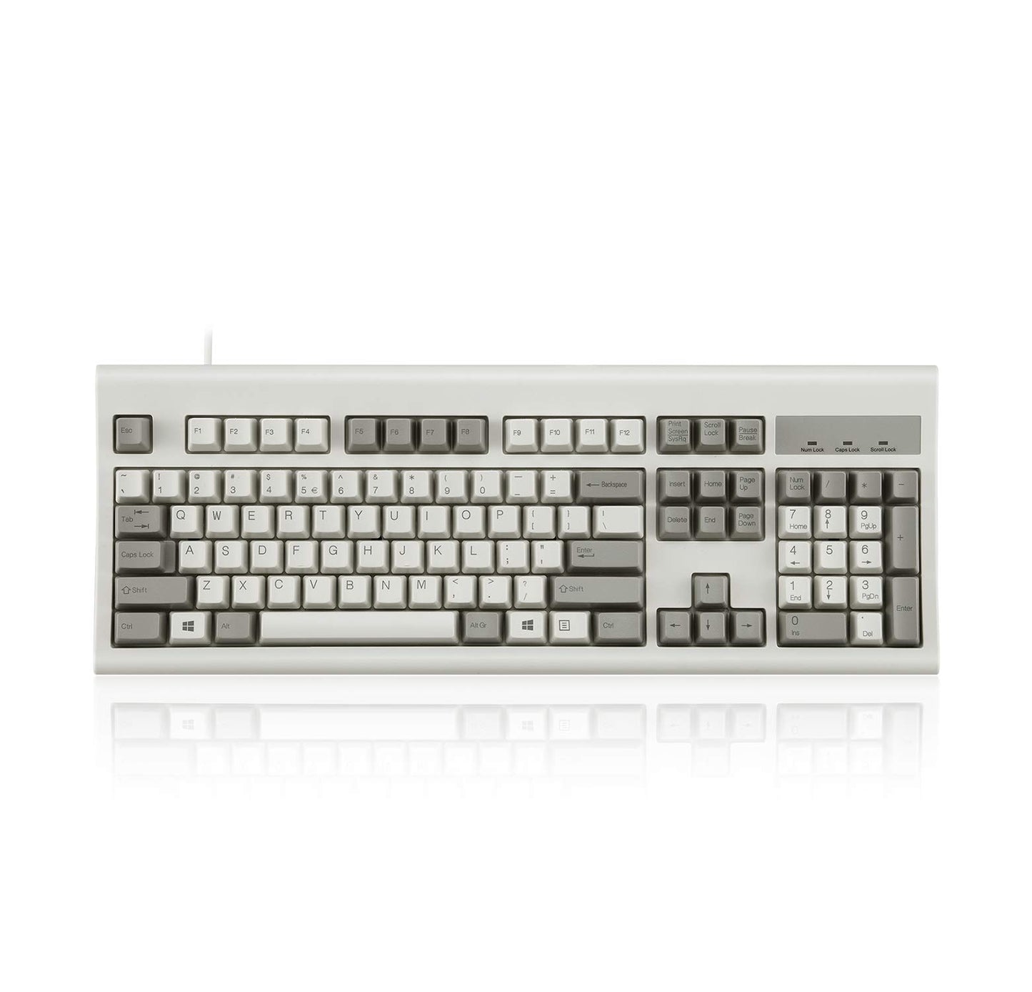 Perixx Full Keyboards Sized Wired USB Ergonomic Curved Beige Keyboard for DEMO
