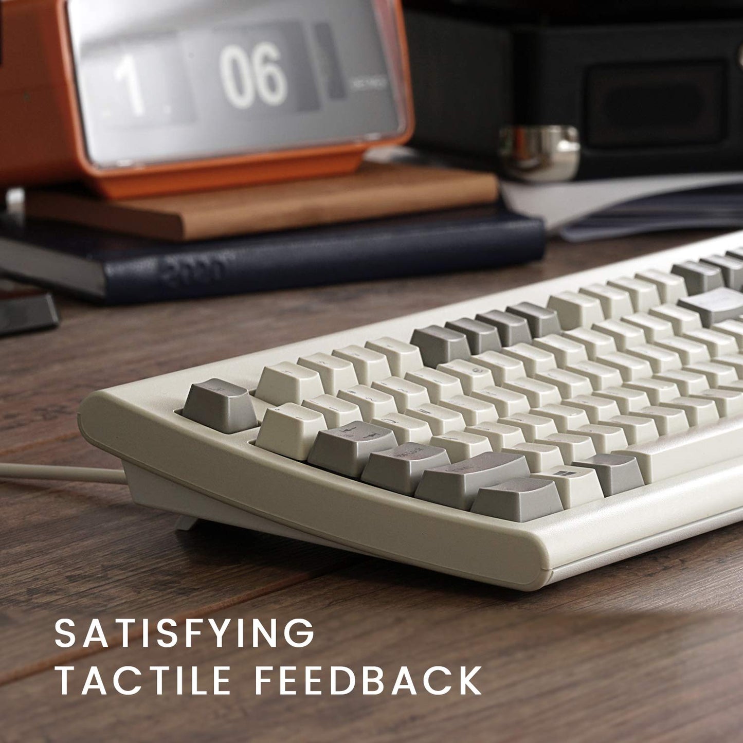 Perixx Full Keyboards Sized Wired USB Ergonomic Curved Beige Keyboard for DEMO