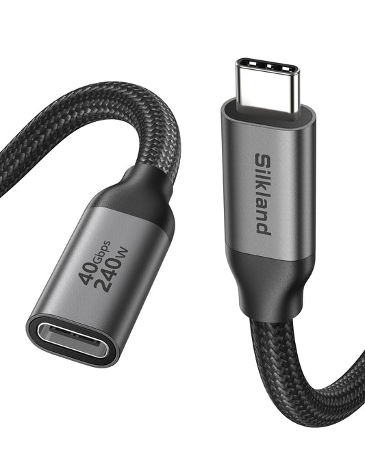 Silkland 240W USB Cables USB-C Extension Cable 8K@240Hz Grey 1M - DEMO