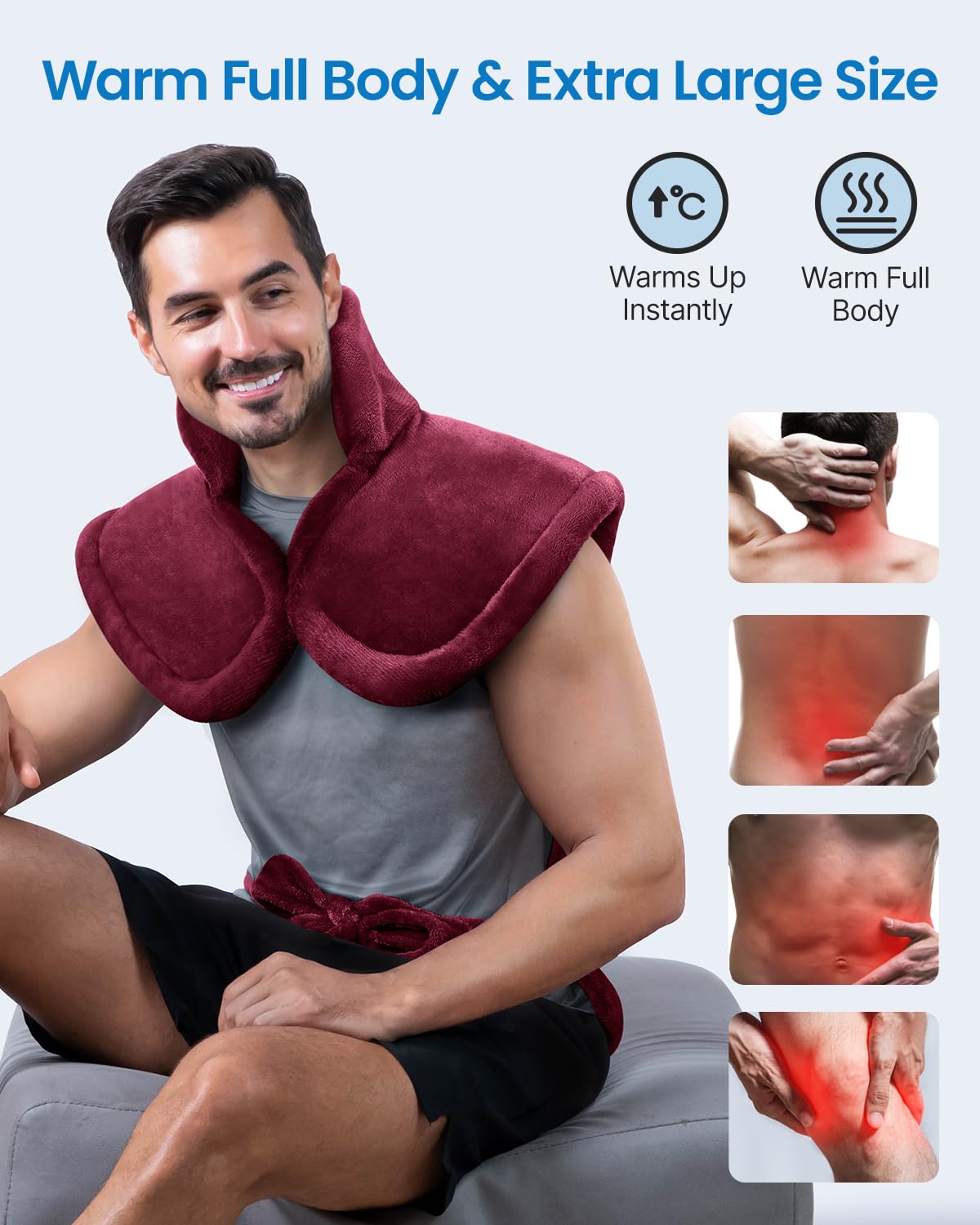 RENPHO Large Electric Heating Pad for Neck, Shoulders & Back Pain Relief NEW