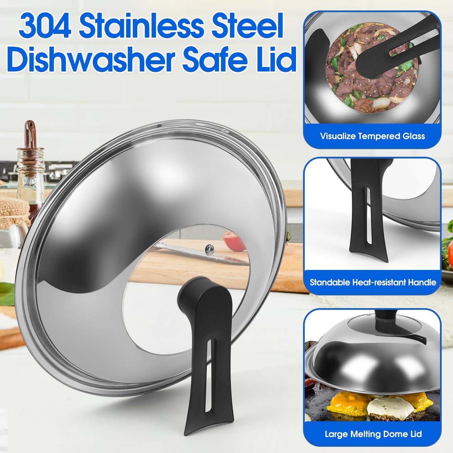 Souped Up Woks Recipes 12.5" Carbon Steel Wok with Stainless Glass Lid DEMO