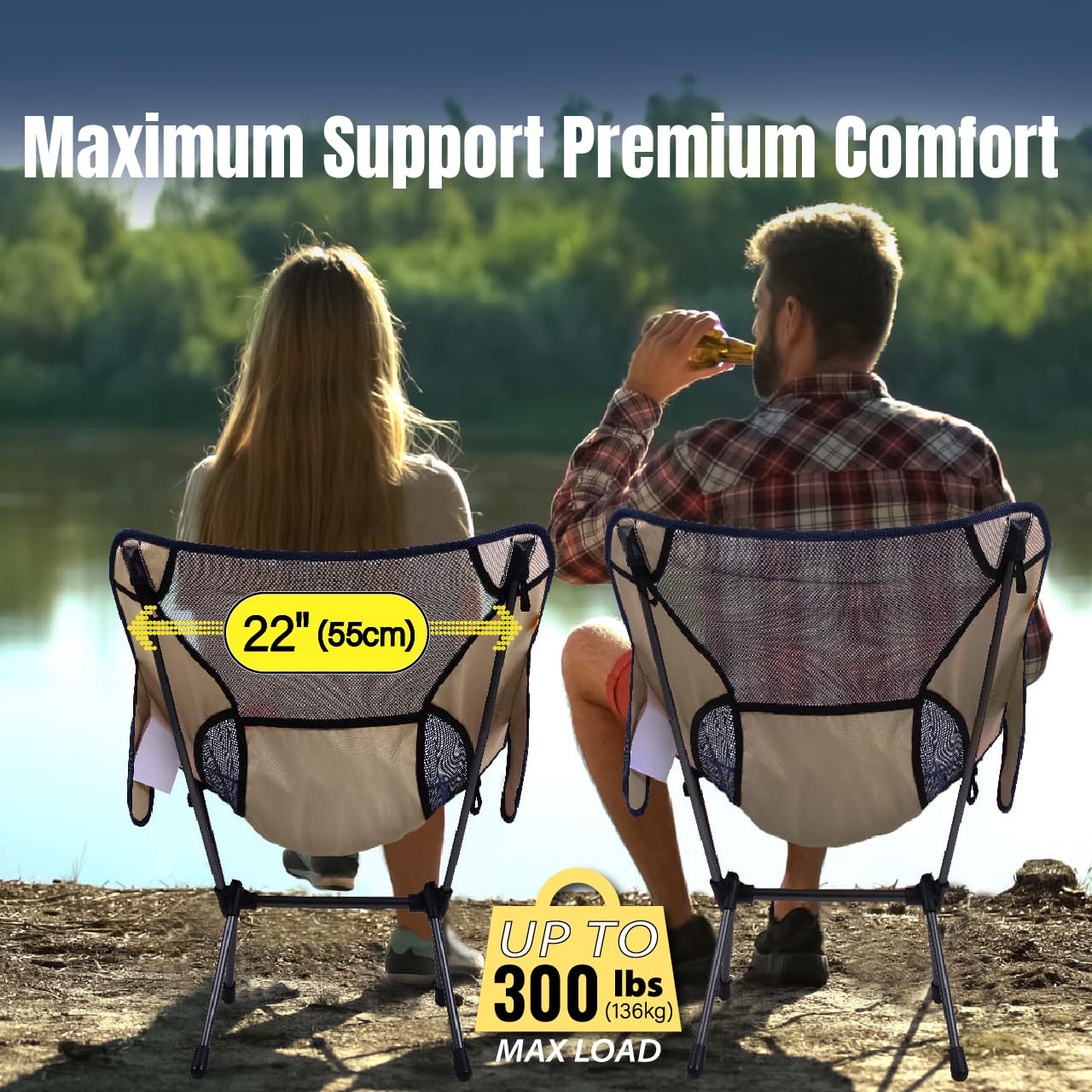 Trekology Portable Chairs Camping Chair Ultralight Compact Folding Sahara DEMO