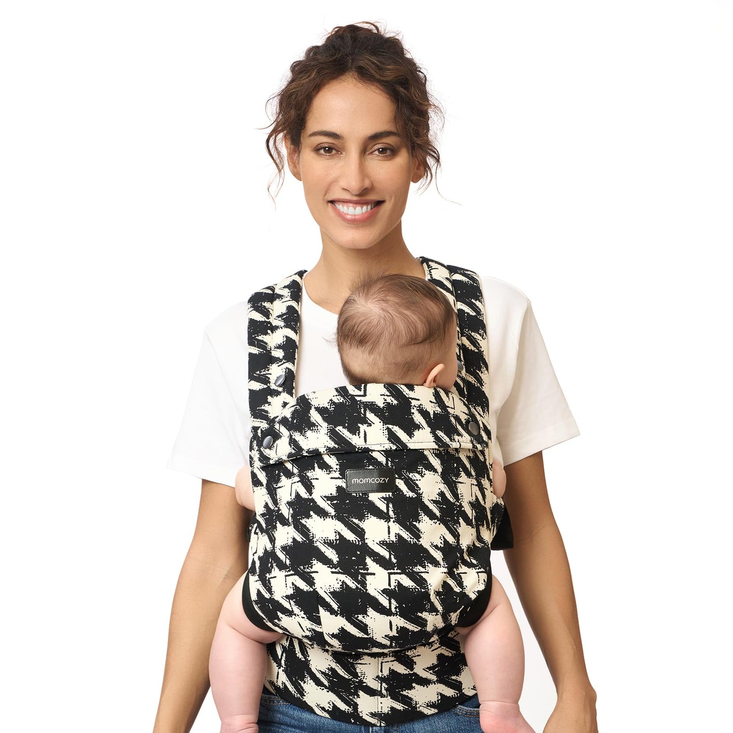 Momcozy Ergonomic Houndstooth Baby Carrier Lightweight Cozy Babywearing NEW