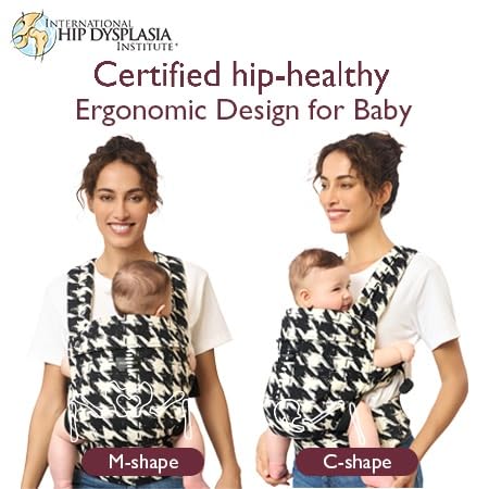 Momcozy Ergonomic Houndstooth Baby Carrier Lightweight Cozy Babywearing NEW